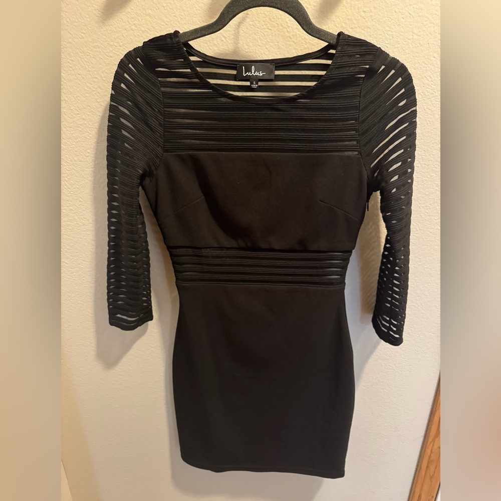 Lulus Perfect Mesh Black Bodycon Mini Dress Size S